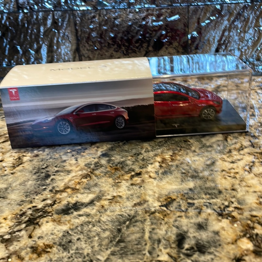 Genuine Tesla Model 3 Diecast 1/43 Gift Rare Multicoat Red Toy Elon OEM M3 New!